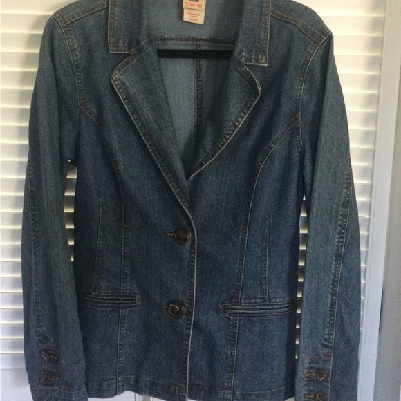 Faded Glory Distressed Denim Jacket, Size M - Picture 2 of 6